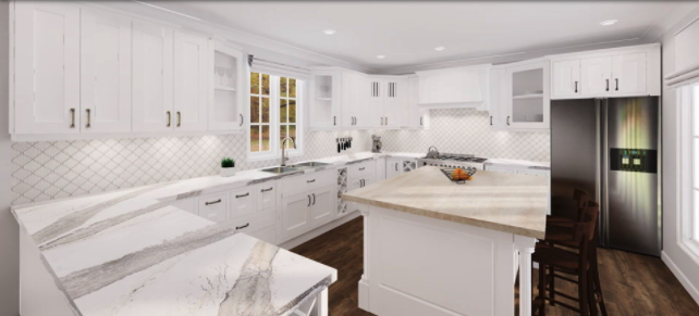 Beautiful white kitchen tailored to meet the demands of usage