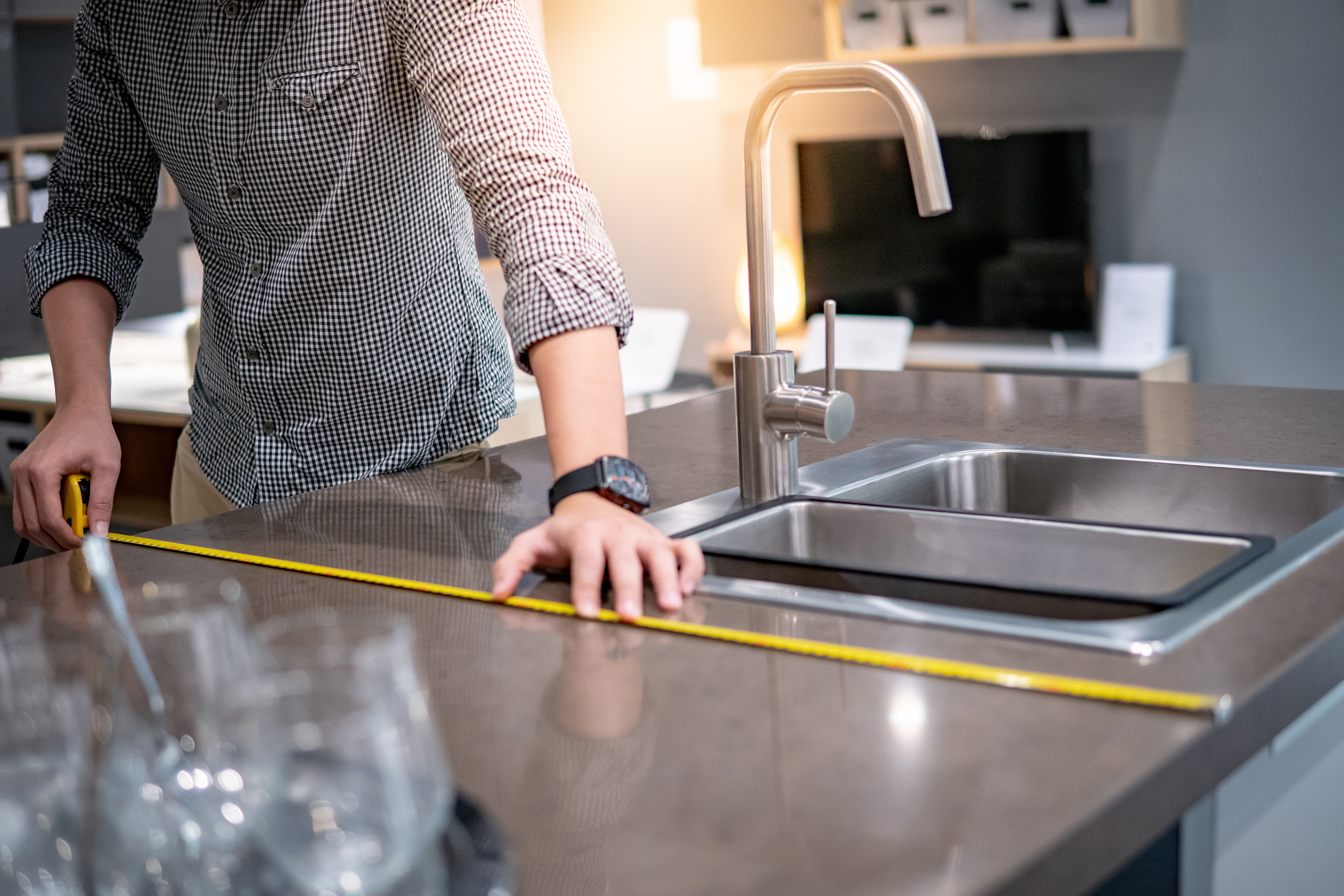 Sink configuration for drop in sink