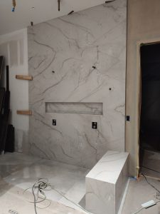 Classic Caprice shower/vanity - luxurious stone and multi functional shower features
