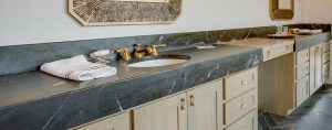 Soapstone countertop with beautiful bathroom elegsnce